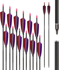 ZE ZHAN-E ARCHERY 12pcs-600-spine arrows with real turkey feathers for consistent flight.