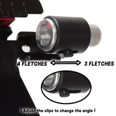 Adjustable knob on ZE ZHAN-E ARCHERY fletching jig for quick angle changes (3 or 4 fletch).