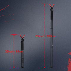 Zeadio bipod twist-lock legs show fast, quiet height changes on uneven terrain.