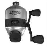 Zebco 33 MAX spincast reel front view with graphite frame for strength.