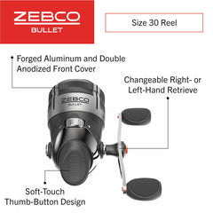 Zebco Bullet 6'6" IM8 graphite rod assembled for medium-power fishing.