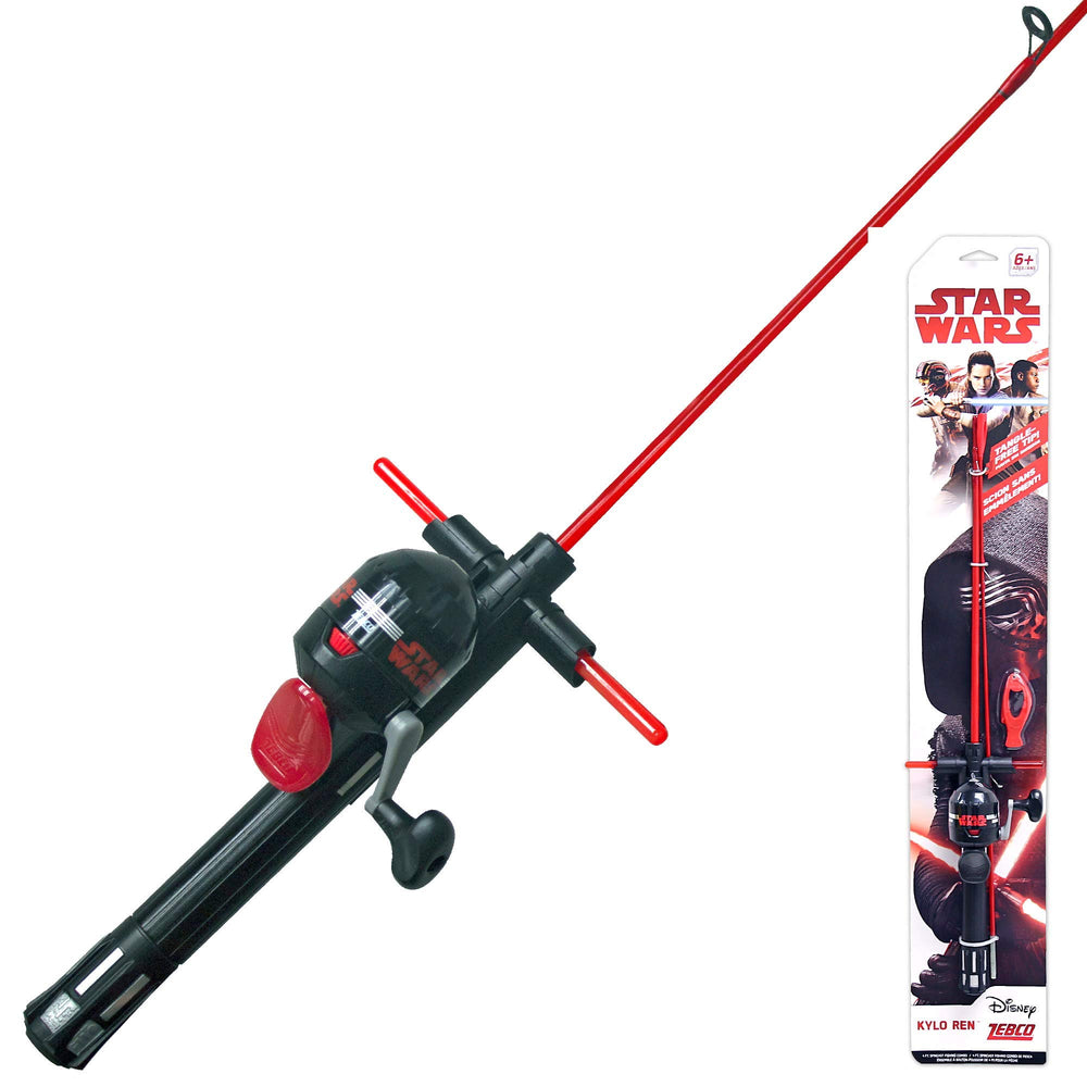 Zebco Kylo Ren kids spincast rod and reel assembled