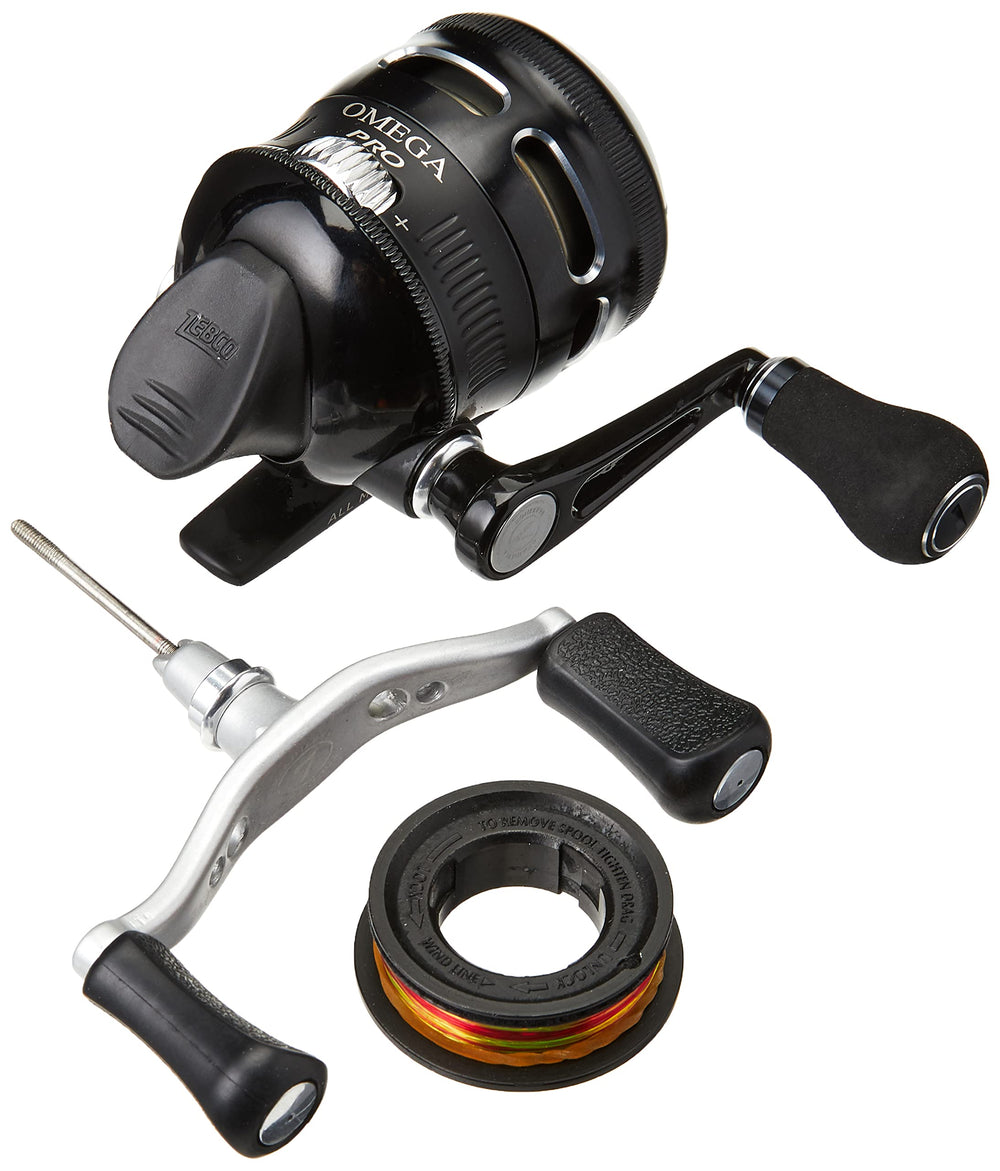 Zebco Omega Pro 3SZ SC reel 10lb line, size 30, black — front view
