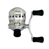 Zebco Omega spincast reel size 30 front cover highlights durable aluminum build for lasting performance.