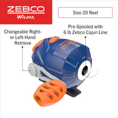 Zebco Wilder built-in carabiner enables hands-free portability on outdoor trips