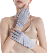 ZEEREE silk half finger gloves packaging highlighting travel-friendly design