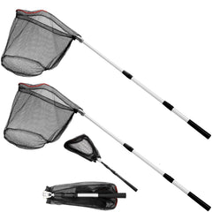 ZENFUN 2-pack fishing nets with black and white colors and 51 in telescopic poles