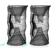 ZENFUN 2-piece fishing bait traps set with dual-layer nylon mesh