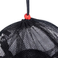 Mesh bait bucket towed with two snap hooks and adjustable strap