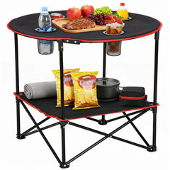 ZENY portable folding picnic table set up on beach with stable legs for outdoor dining