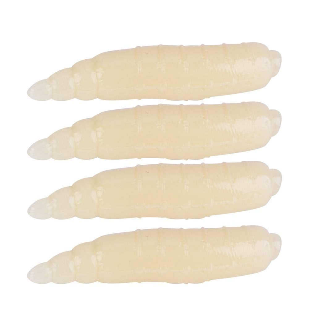 Zerone artificial soft lure 200pcs 17mm maggot grub for versatile freshwater fishing.