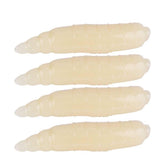 Zerone artificial soft lure 200pcs 17mm maggot grub for versatile freshwater fishing.