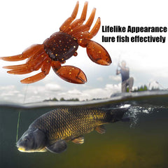 Zerone crab lure soft brown close up, showing 3D texture for realism