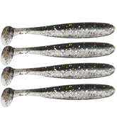Zerone soft lure in black with paddle tail for bass fishing