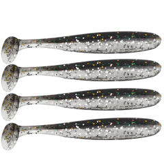 Zerone soft lure in black with paddle tail for bass fishing