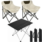 Zertylre folding camping chair set closed in carrying bag for easy transport.