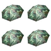 ZffXH 4PCS head umbrella hats in rainbow camouflage color on display