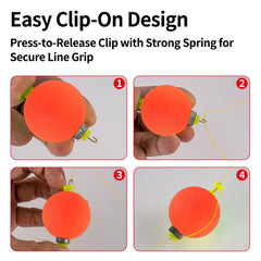 Foam bobbers maintaining bait depth in bottom fishing setup
