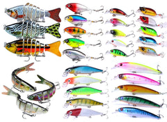 Zgperyue fishing lures kit with 31 pieces for freshwater and saltwater fishing