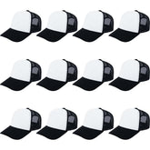 ZH 12 Pcs sublimation trucker hats blank-design demonstrate customizable blank canvas for logos and patterns.