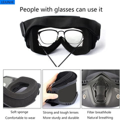 Zhiling anti-fog goggles with 180-degree lens for full visibility.