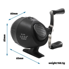 Close-up of nylon and stainless steel fishing reel