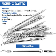 ZHUOCE package contents include arrowheads and rubber bands for field fishing