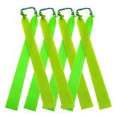 ZHUOCE ten-pack yellow-green flat slingshot bands stretched for long-range accuracy.