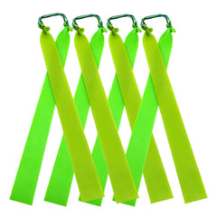 ZHUOCE ten-pack yellow-green flat slingshot bands stretched for long-range accuracy.