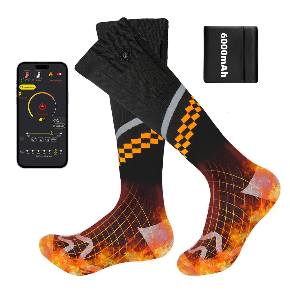 Ziluetar heated socks app control interface showing precise temperature options for feet.