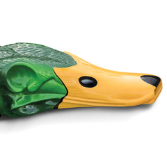 Zink Mallard Drake Whistle detailed mallard carving adds authentic field appeal.