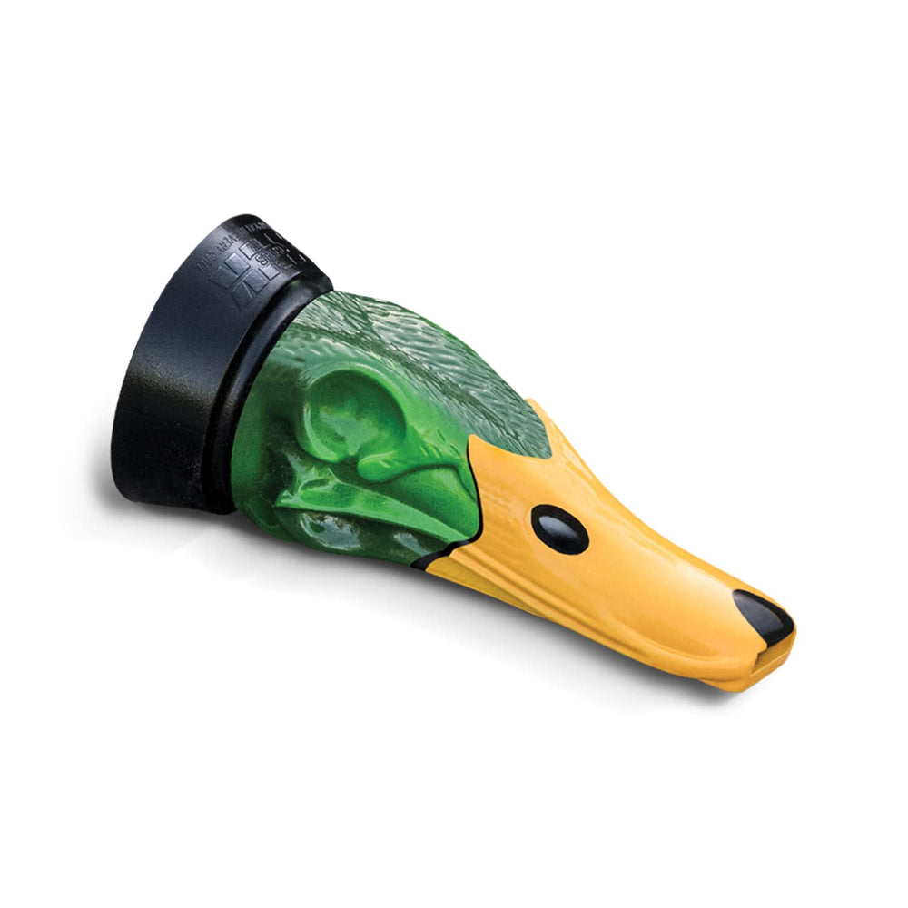 Zink Mallard Drake Whistle polycarbonate body demonstrates durability for rugged hunts.
