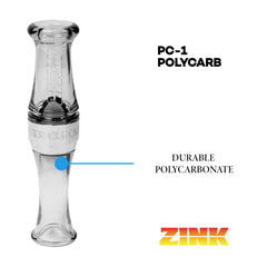 Zink PC-1 Polycarb goose call with easy-blow system supports beginners.