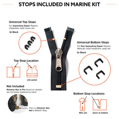 Zipper Rescue with YKK sliders for durable marine zippers