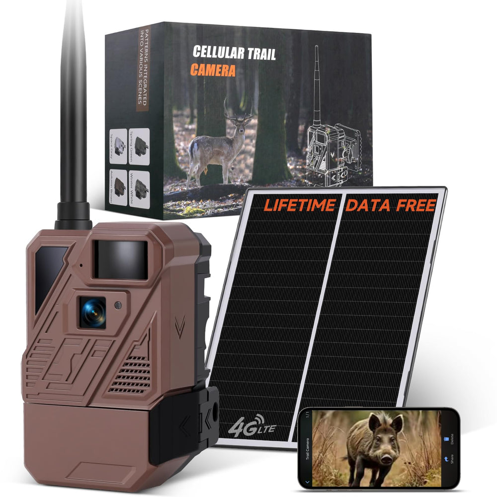 Zleo cellular trail camera front view shows rugged design for wildlife monitoring