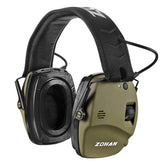 ZOHAN 035 earmuffs front view with green color and gel ear pads for comfort.
