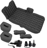 Zone Tech inflatable car travel mattress on back seat with pump kit for comfortable road trips.