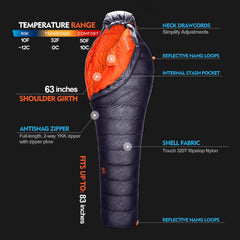 ZOOOBELIVES 35oz-550fill-down insulation delivers loft and warmth