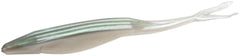 Zoom Bait 7-Inch Magnum Super Fluke Green Albino lures bass near weed pockets.
