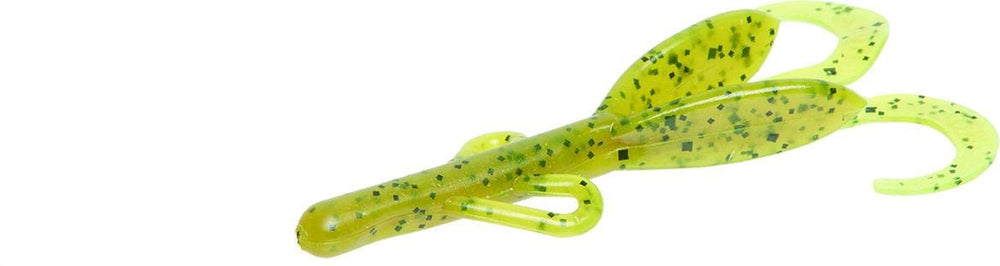 Zoom Bait Baby Brush Hog chartreuse pumpkin 4 inch lure for bass in cover