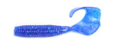 Zoom Bait Fat Albert Curly Bait in sapphire blue, 3-inch profile, ideal as a trailer.