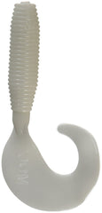 Zoom Bait Fat Albert curly tail grub white—ideal trailer for bass jigs and spinnerbaits.
