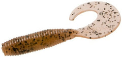 Zoom Bait Fat Albert Grub Pumpkin 5-Inch displays large ribbon tail with bass-attracting action.