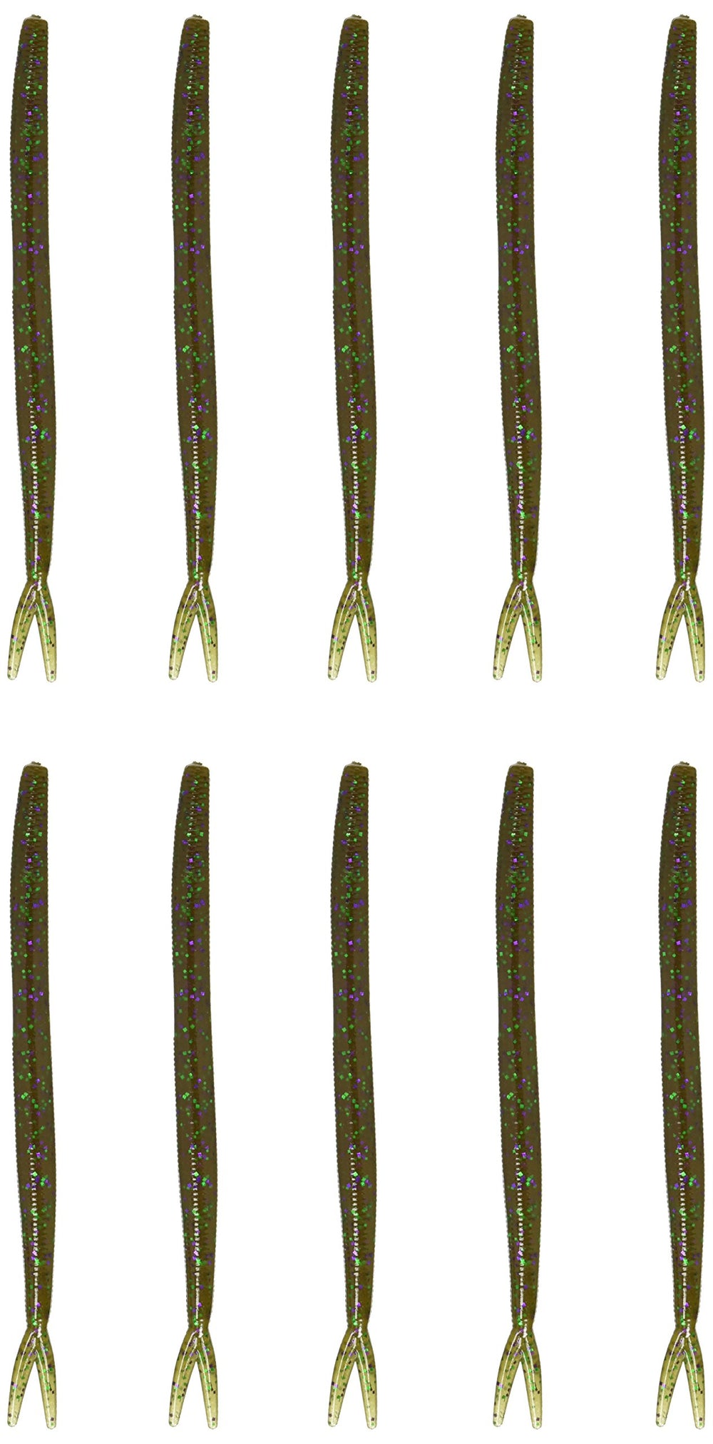 Zoom Bait Fluke Stick Bag in green pumpkin for bass near docks