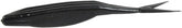 Zoom Bait Super Fluke Jr 4in black lure in motion for realistic baitfish imitation.