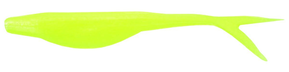 Zoom Bait Super Fluke Jr 4in Chartreuse Pearl with lifelike action for bass.