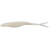 Zoom Bait Super Fluke Jr White 4in bait ready for bass in clear water.