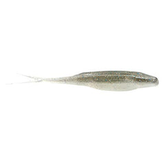 Zoom Bait Super Fluke White 5-1-4 inch demonstrates darting action for quick gliding motion