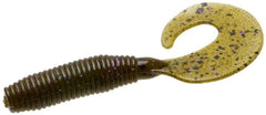 Zoom Fat Albert Grub 3-inch curly tail for bass fishing in green pumpkin color