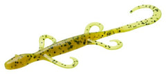 Zoom Mini Lizard Chartreuse Pumpkin 4-inch lure with moving legs and tails for spring bites